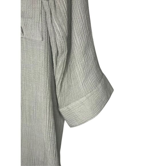 Perch by Blu Pepper Women’s 2XL Button Down Shirt 3/4 Sleeves Sage Green - Picture 2 of 6